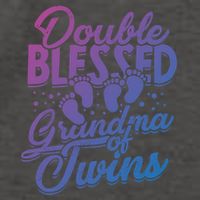Double Blessed Grandma Of Twins Family Grandson Gift Vector Backpack