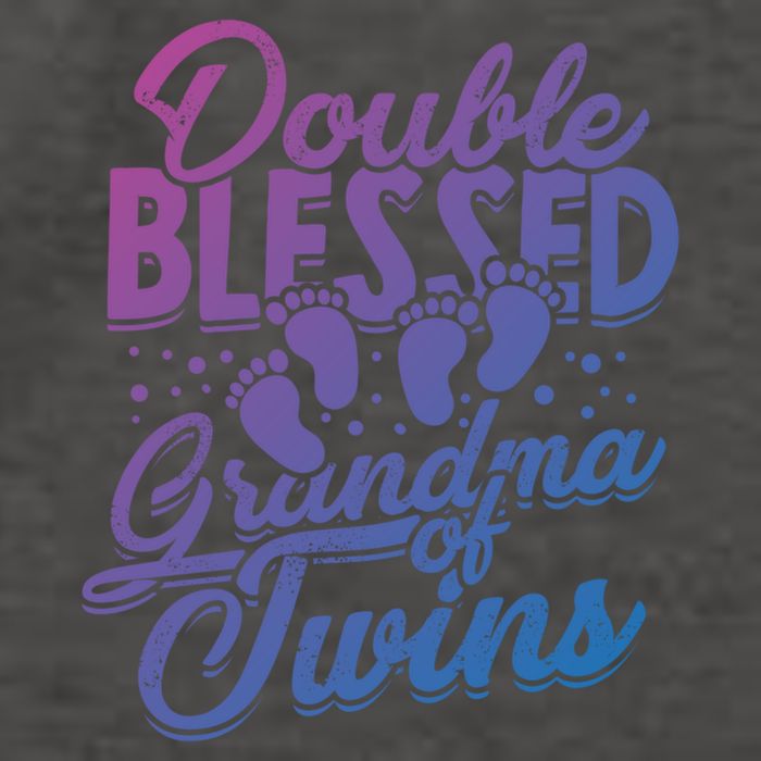 Double Blessed Grandma Of Twins Family Grandson Gift Vector Backpack