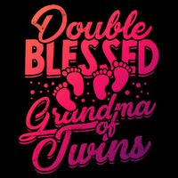 Double Blessed Grandma Of Twins Family Grandson Gift Cooling Performance Crew T-Shirt