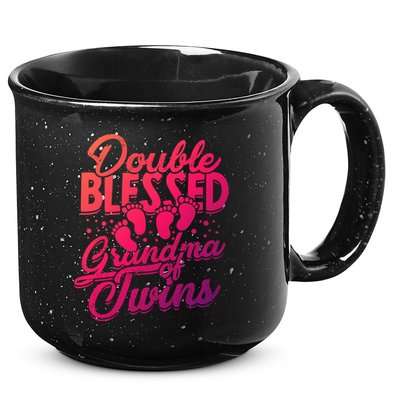 Double Blessed Grandma Of Twins Family Grandson Gift 15oz Campfire Ceramic Mug