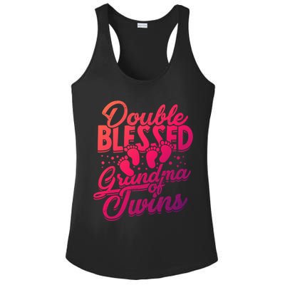Double Blessed Grandma Of Twins Family Grandson Gift Ladies PosiCharge Competitor Racerback Tank