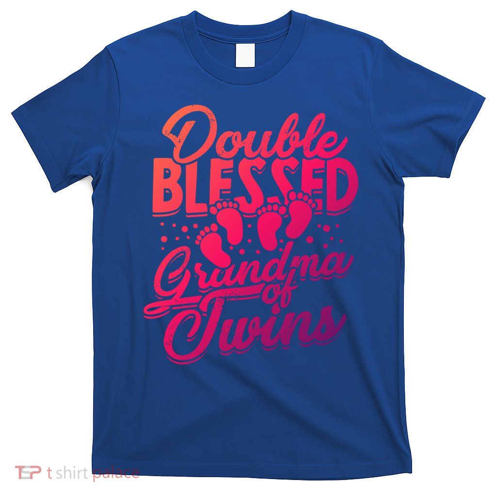 Double Blessed Grandma Of Twins Family Grandson Gift T-Shirt
