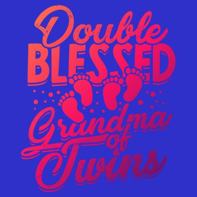 Double Blessed Grandma Of Twins Family Grandson Gift T-Shirt