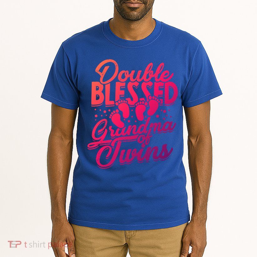 Double Blessed Grandma Of Twins Family Grandson Gift Tall T-Shirt