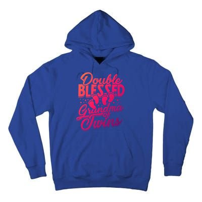 Double Blessed Grandma Of Twins Family Grandson Gift Tall Hoodie