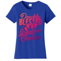 Double Blessed Grandma Of Twins Family Grandson Gift Women's T-Shirt