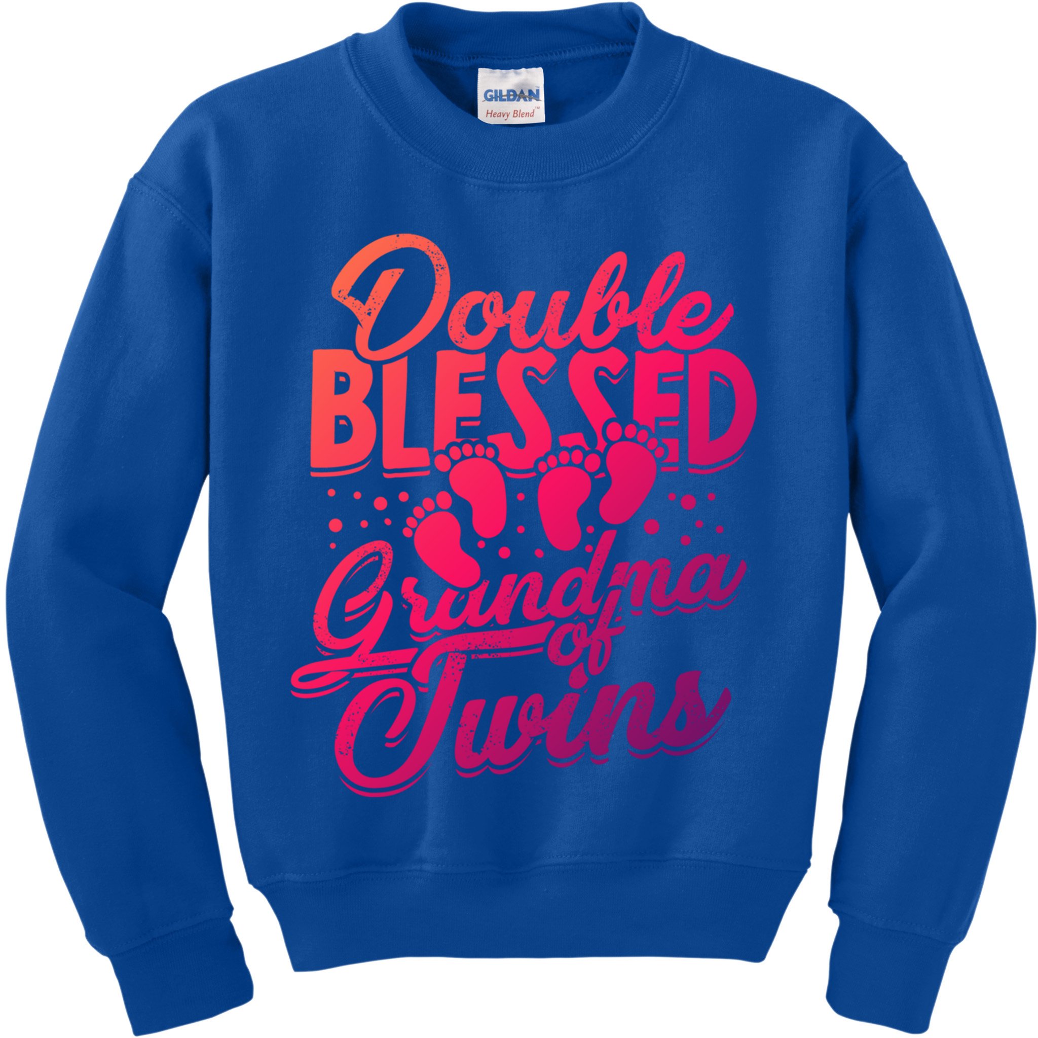 Double Blessed Grandma Of Twins Family Grandson Gift Kids Sweatshirt