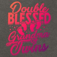 Double Blessed Grandma Of Twins Family Grandson Gift Cotton Canvas Backpack