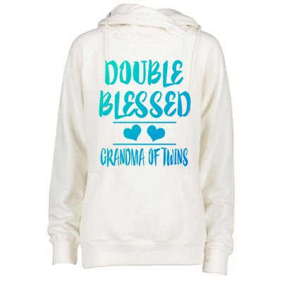 Double Blessed Grandma Of Twins Grandmother Gift Womens Funnel Neck Pullover Hood