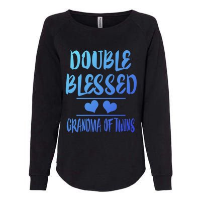 Double Blessed Grandma Of Twins Grandmother Gift Womens California Wash Sweatshirt