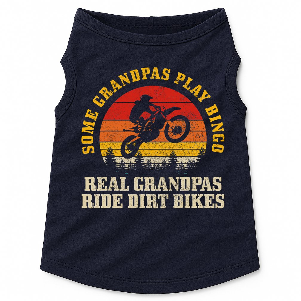 Dirt Bike Grandpa Vintage Motocross MX Motorcycle Biker Gift Doggie Tank