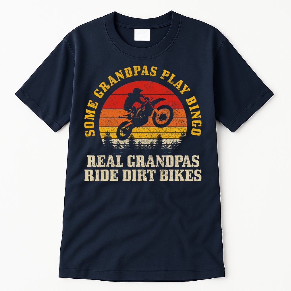 Dirt Bike Grandpa Vintage Motocross MX Motorcycle Biker Gift Tall T-Shirt