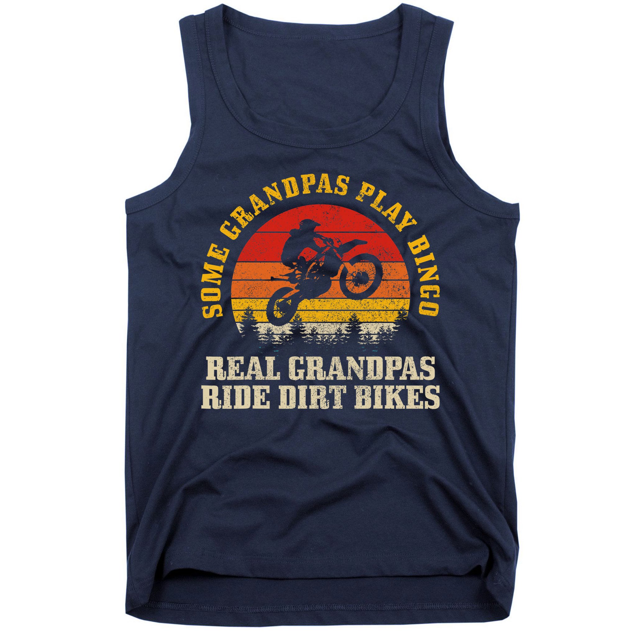 Dirt Bike Grandpa Vintage Motocross MX Motorcycle Biker Gift Tank Top