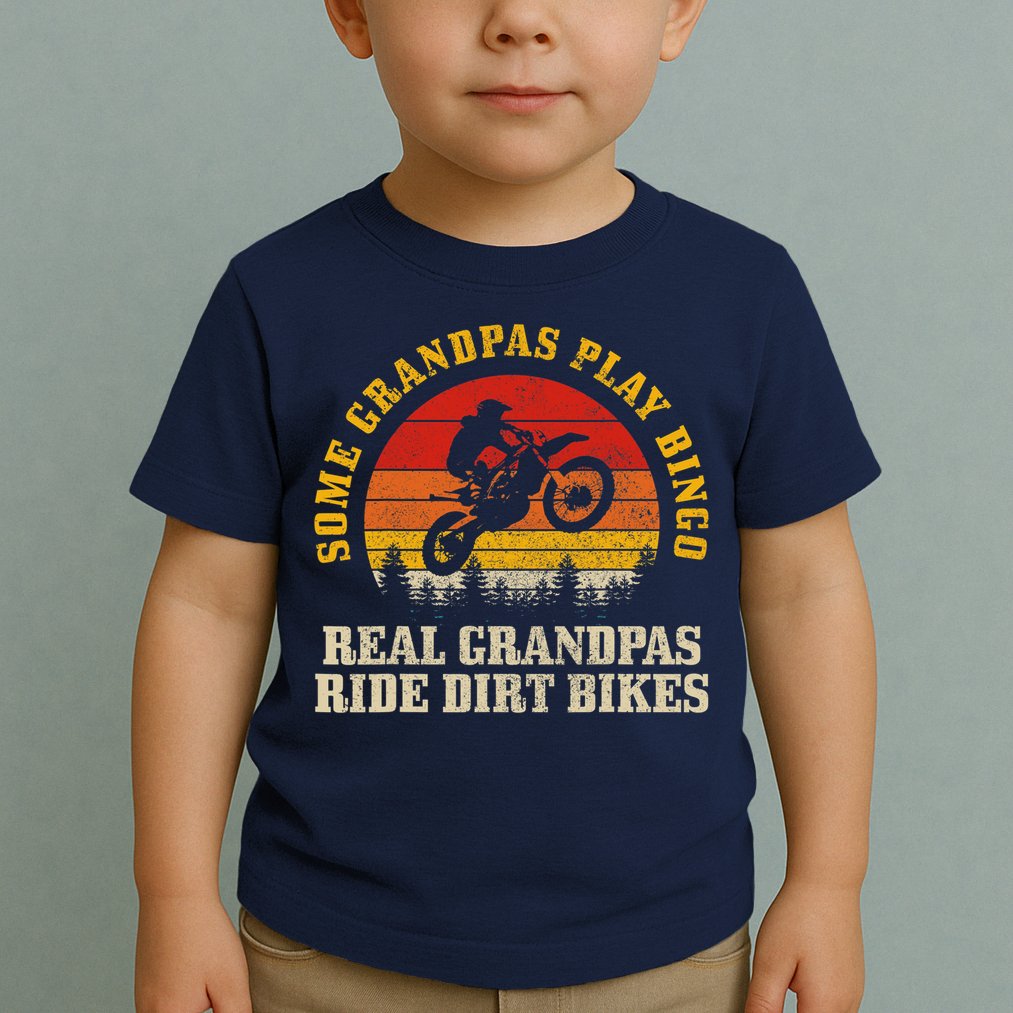 Dirt Bike Grandpa Vintage Motocross MX Motorcycle Biker Gift Toddler T-Shirt