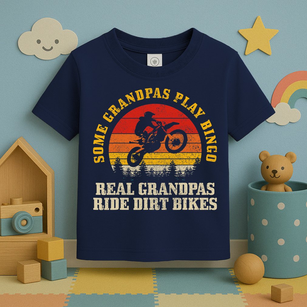 Dirt Bike Grandpa Vintage Motocross MX Motorcycle Biker Gift Toddler T-Shirt