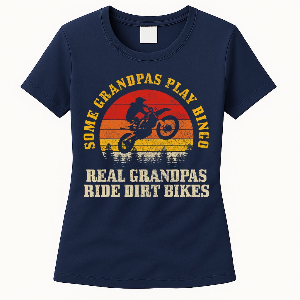 Dirt Bike Grandpa Vintage Motocross MX Motorcycle Biker Gift Womens T-Shirt
