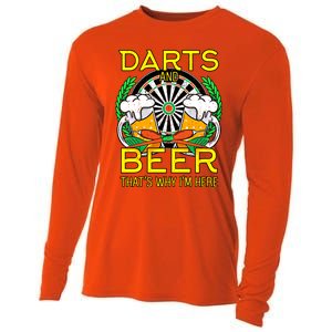 Darts Beer Gift Aim Bullseye Target Alcoholic Gift Cooling Performance Long Sleeve Crew