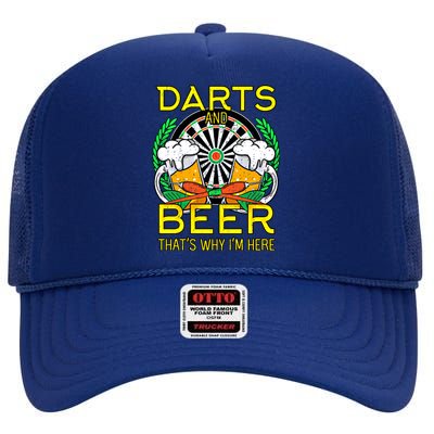 Darts Beer Gift Aim Bullseye Target Alcoholic Gift High Crown Mesh Back Trucker Hat