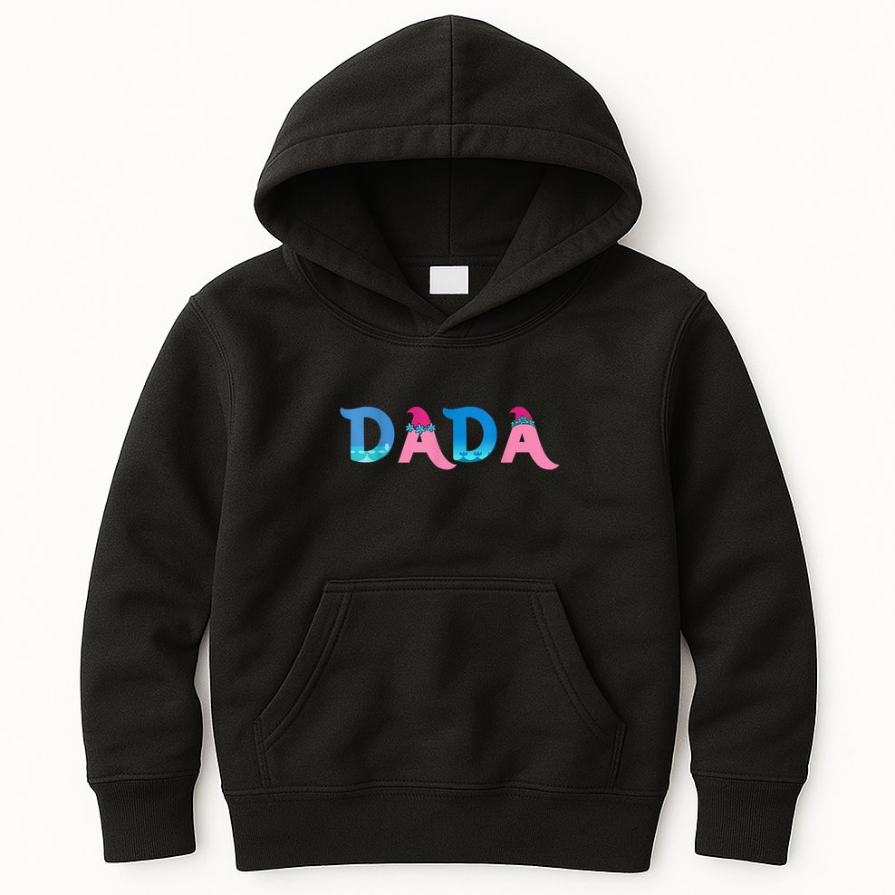 Dada Birthday Girl Troll Family Party Decorations Kids Hoodie