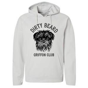 Dirty Beard Griffon Club Brussels Griffon Dog Biker Performance Fleece Hoodie