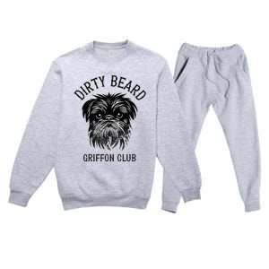 Dirty Beard Griffon Club Brussels Griffon Dog Biker Premium Crewneck Sweatsuit Set