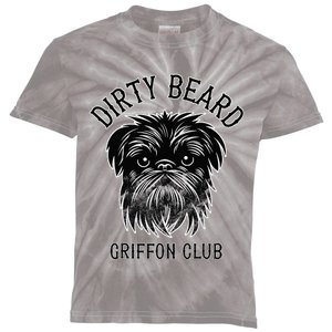 Dirty Beard Griffon Club Brussels Griffon Dog Biker Kids Tie-Dye T-Shirt