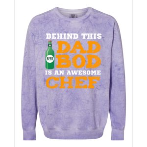 Dad Bod Gift Funny Chef Father Funny Gift Birthday Christmas Cute Gift Colorblast Crewneck Sweatshirt