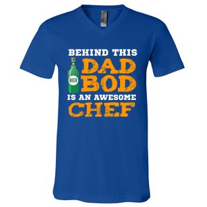 Dad Bod Gift Funny Chef Father Funny Gift Birthday Christmas Cute Gift V-Neck T-Shirt