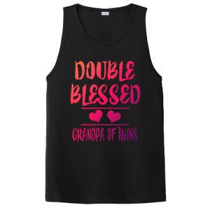 Double Blessed Grandpa Of Twins Grandfather Gift PosiCharge Competitor Tank