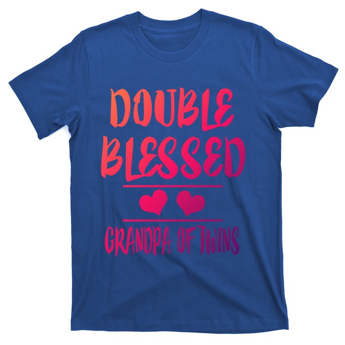 Double Blessed Grandpa Of Twins Grandfather Gift T-Shirt