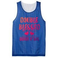 Double Blessed Grandpa Of Twins Grandfather Gift Mesh Reversible Basketball Jersey Tank