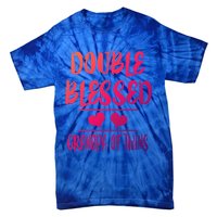 Double Blessed Grandpa Of Twins Grandfather Gift Tie-Dye T-Shirt