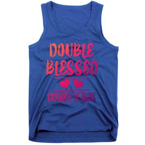 Double Blessed Grandpa Of Twins Grandfather Gift Tank Top