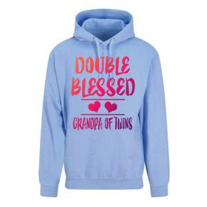 Double Blessed Grandpa Of Twins Grandfather Gift Unisex Surf Hoodie