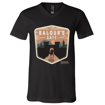 Dungeons Baldurs Gate Forgotten Realms Logo V-Neck T-Shirt