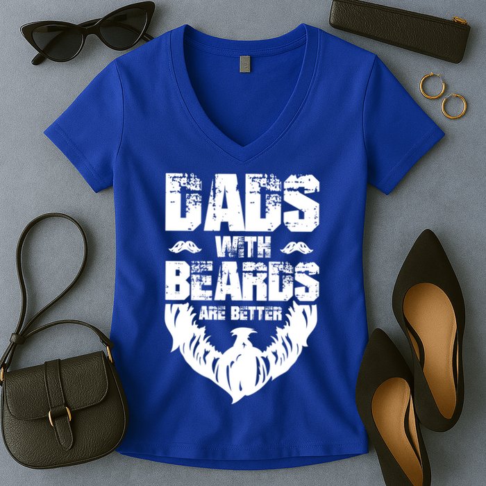 Dad Beard Gift Dads With Beards Are Better Gift For Dad Cool Gift Women's V-Neck T-Shirt