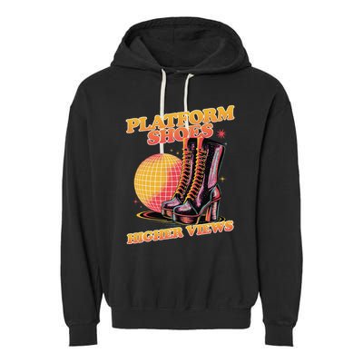 Disco Boots Groovy Retro 70s Dancing Soul Music Garment-Dyed Fleece Hoodie