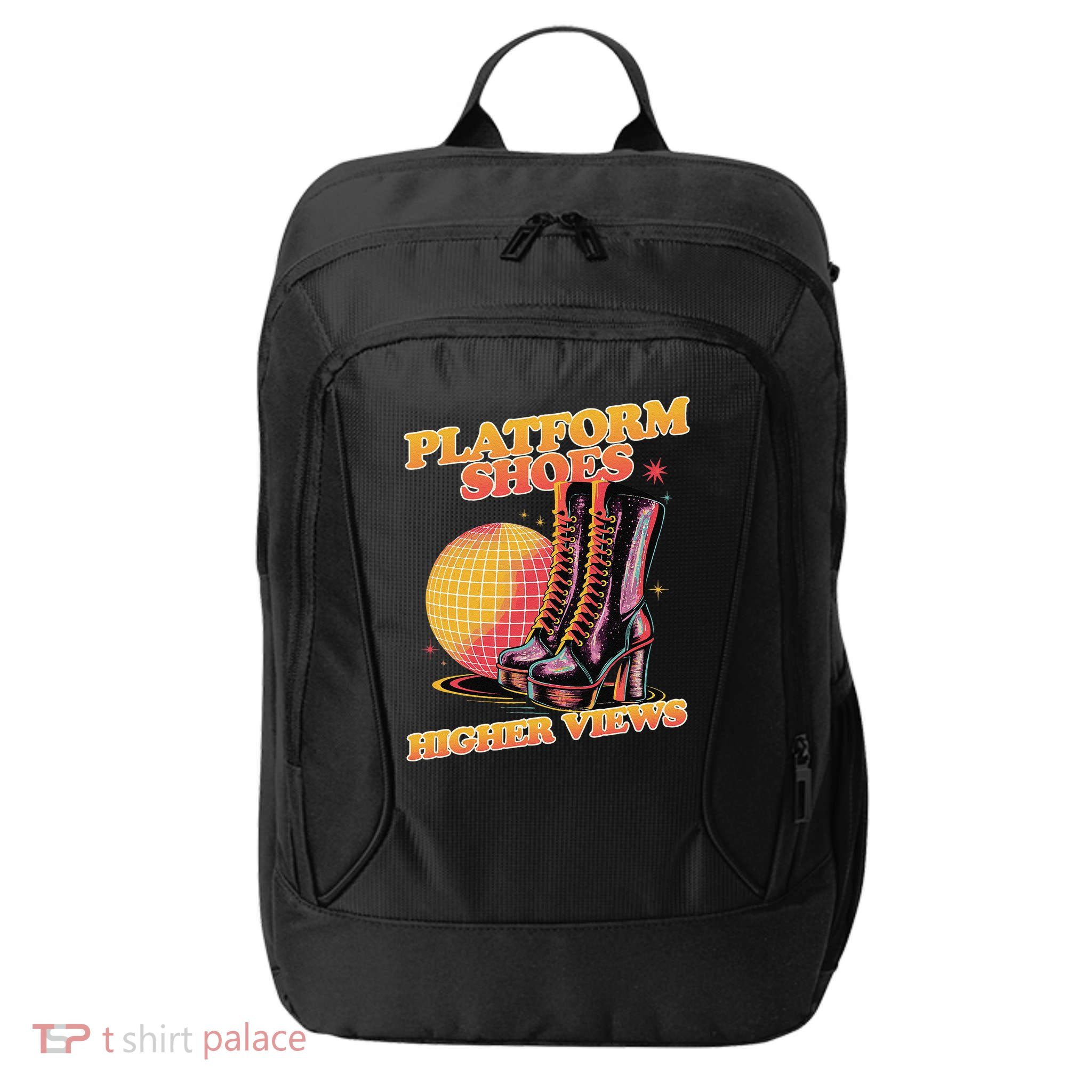 Disco Boots Groovy Retro 70s Dancing Soul Music City Backpack