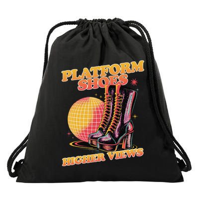 Disco Boots Groovy Retro 70s Dancing Soul Music Drawstring Bag