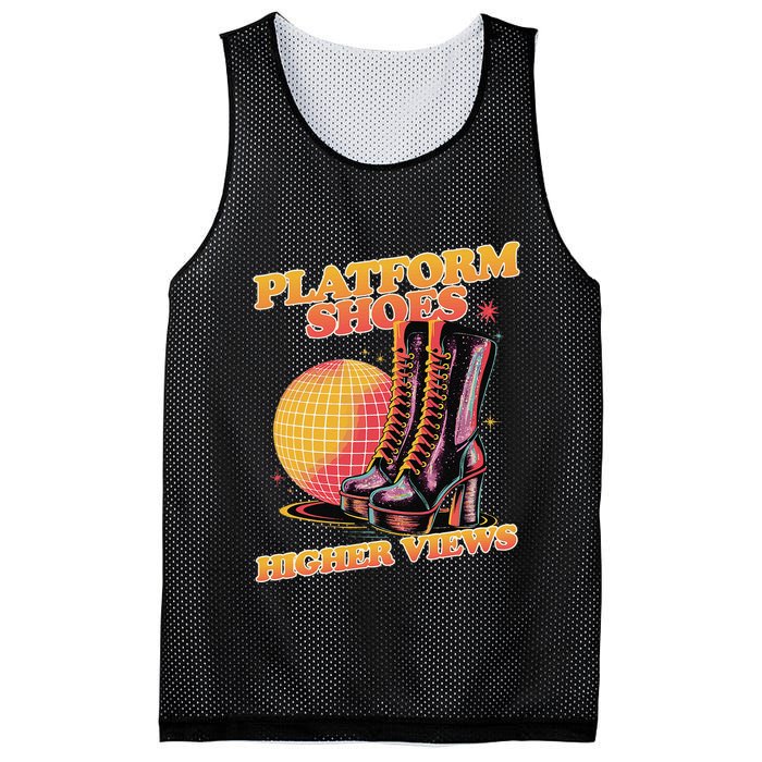 Disco Boots Groovy Retro 70s Dancing Soul Music Mesh Reversible Basketball Jersey Tank