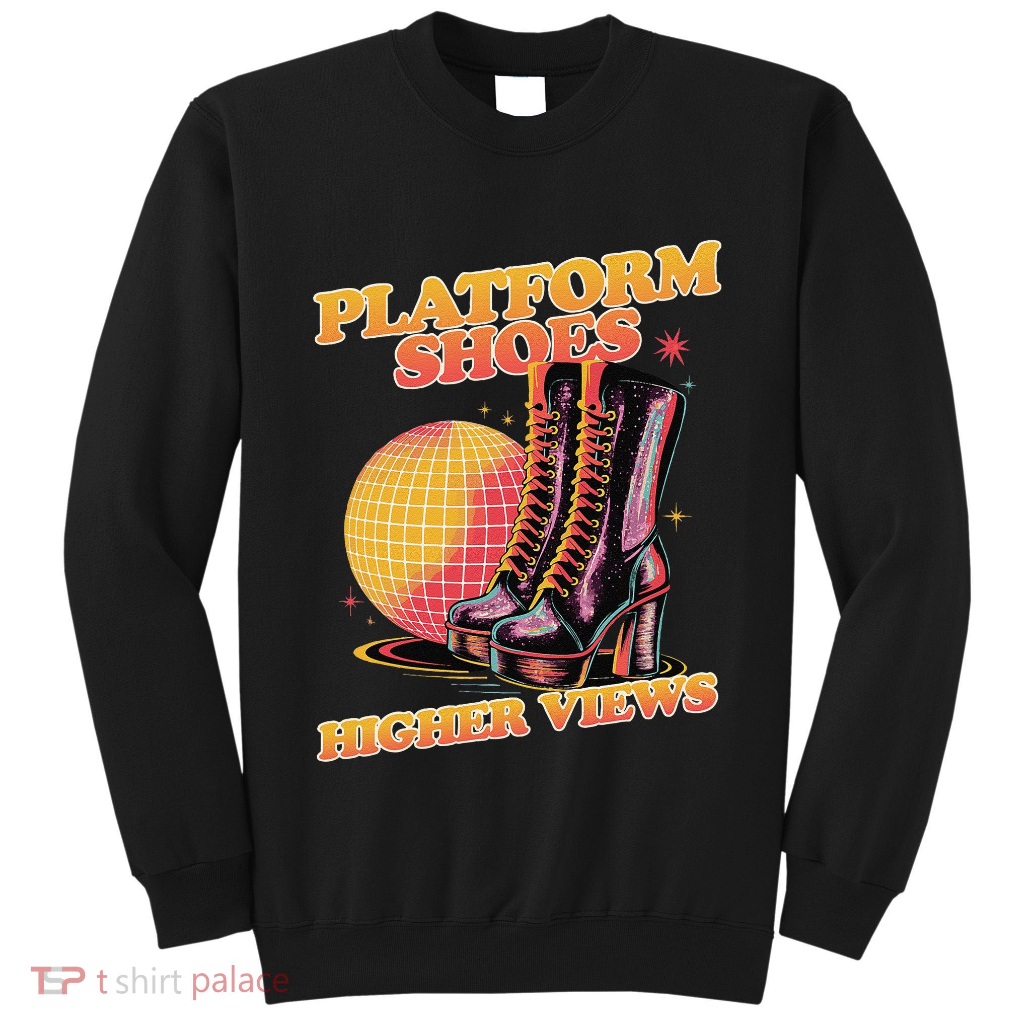 Disco Boots Groovy Retro 70s Dancing Soul Music Tall Sweatshirt