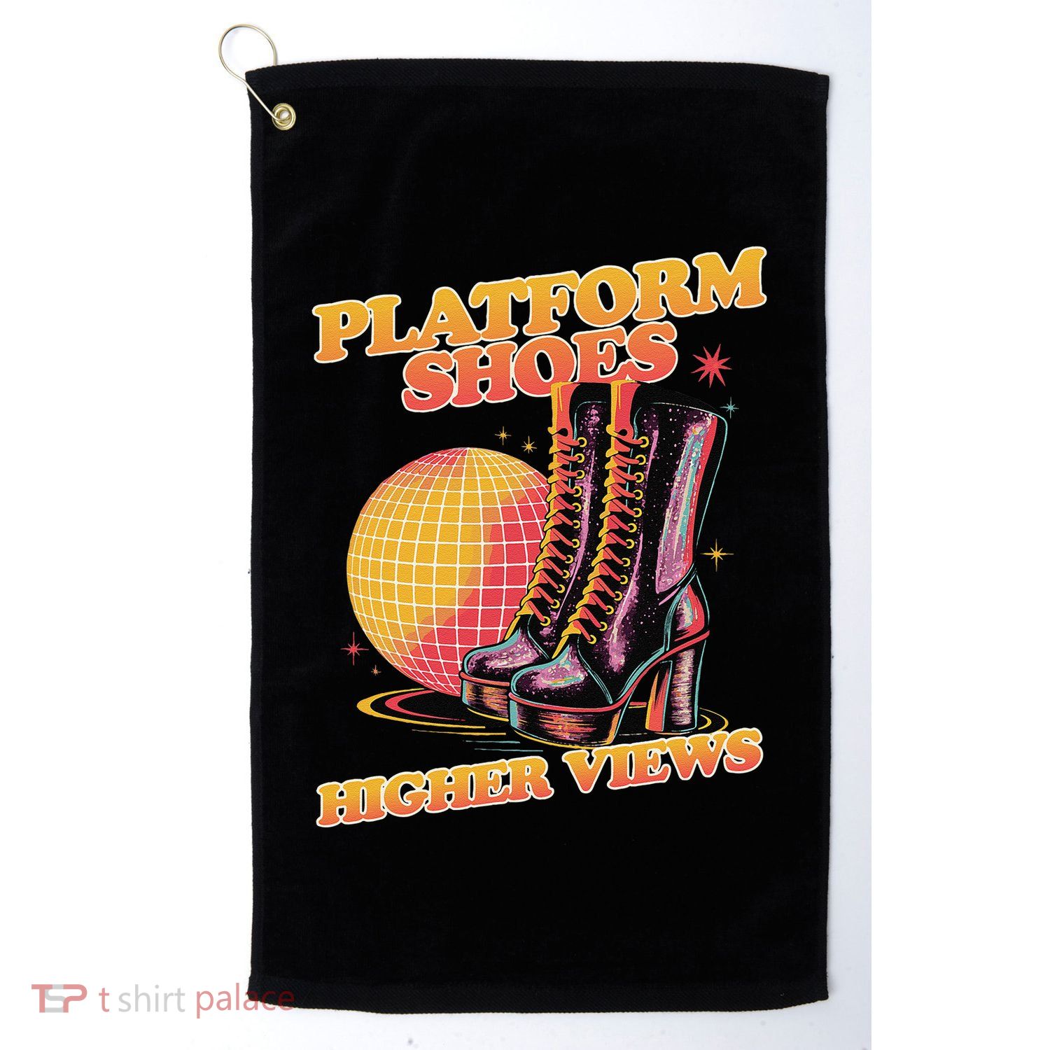 Disco Boots Groovy Retro 70s Dancing Soul Music Golf Towel