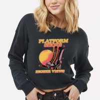 Disco Boots Groovy Retro 70s Dancing Soul Music Cropped Pullover Crew