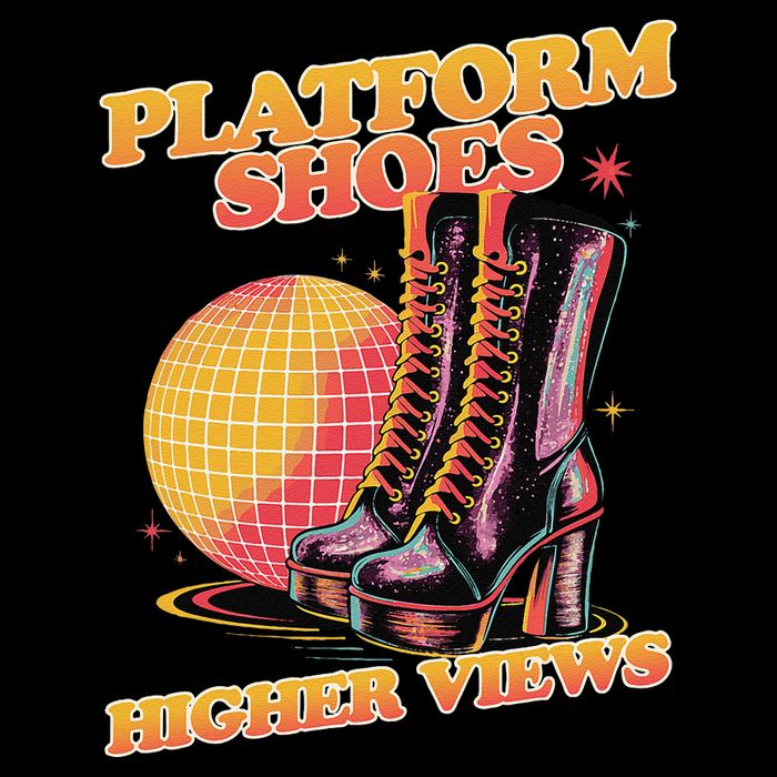 Disco Boots Groovy Retro 70s Dancing Soul Music Cropped Pullover Crew