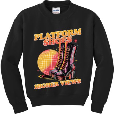 Disco Boots Groovy Retro 70s Dancing Soul Music Kids Sweatshirt