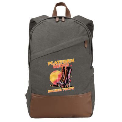 Disco Boots Groovy Retro 70s Dancing Soul Music Cotton Canvas Backpack