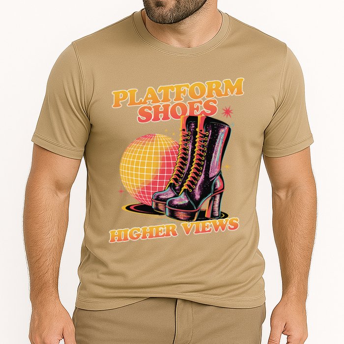 Disco Boots Groovy Retro 70s Dancing Soul Music Cooling Performance Crew T-Shirt
