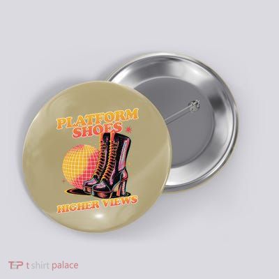 Disco Boots Groovy Retro 70s Dancing Soul Music Button