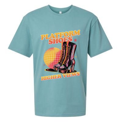 Disco Boots Groovy Retro 70s Dancing Soul Music Sueded Cloud Jersey T-Shirt