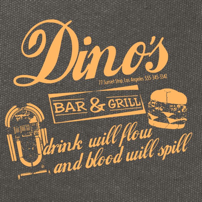 DINO'S BAR & GRILL CLASSIC ROCK Copy Cotton Canvas Backpack